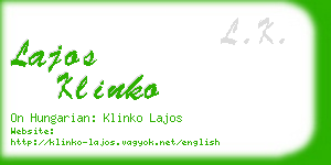 lajos klinko business card
